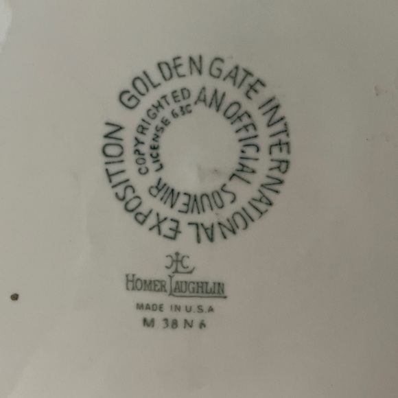 1939 World’s Fair Golden Gate Int’l Exposition Plate Homer Laughlin Art Deco - Picture 7 of 16